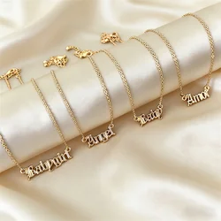 New Fashion Jewelry Gold color Small Cute Pendant Necklace 'Baby' 'Babygirl' 'Amor' 'Angel' Pendant Necklace For Women Girl Gift