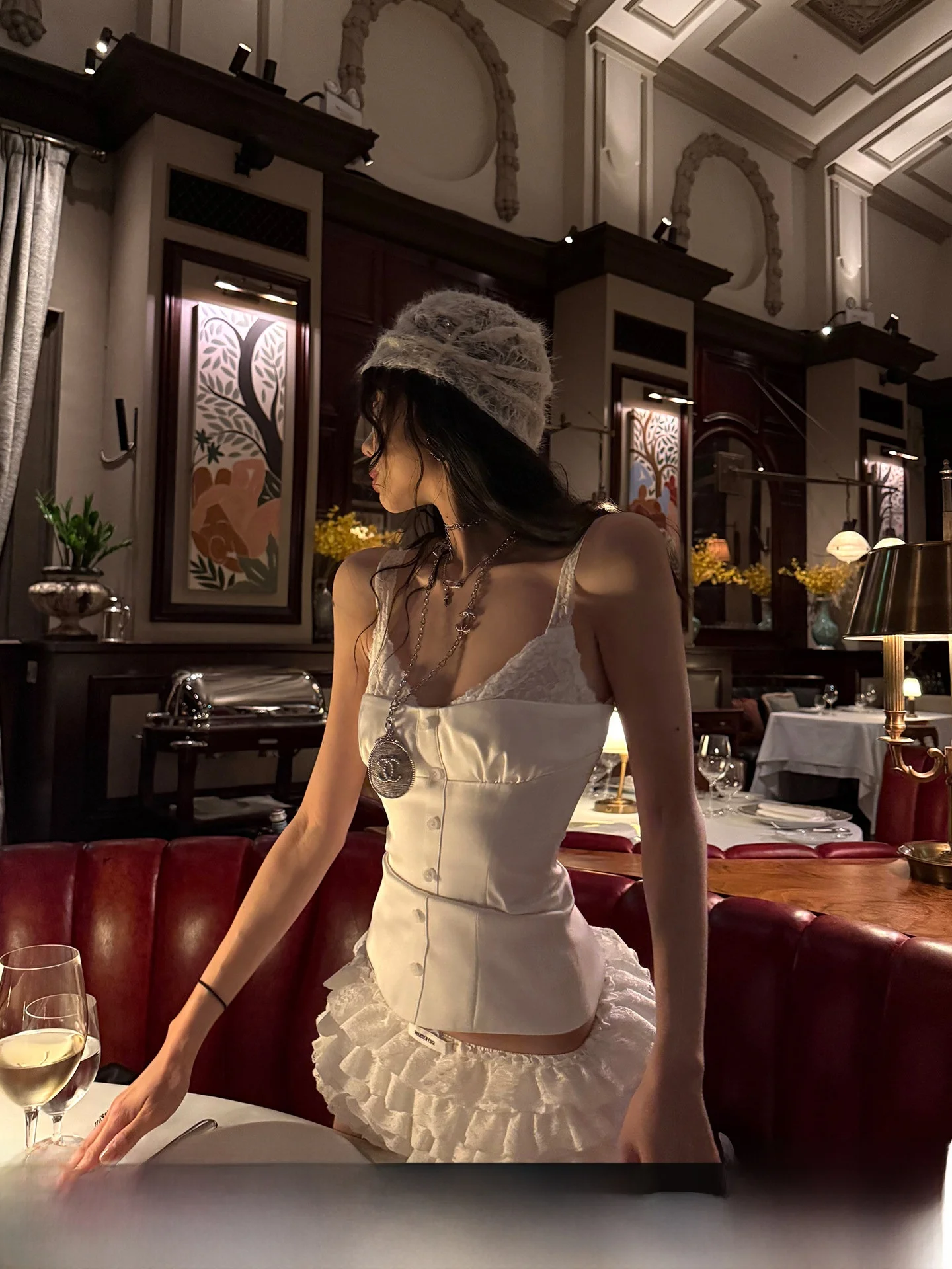 

Женский облегающий кружевной топ-жилет на бретельках, весенний, белый, с эффектом двухслойности, в корейском стиле, сладкий, WARDEN, нижнее белье