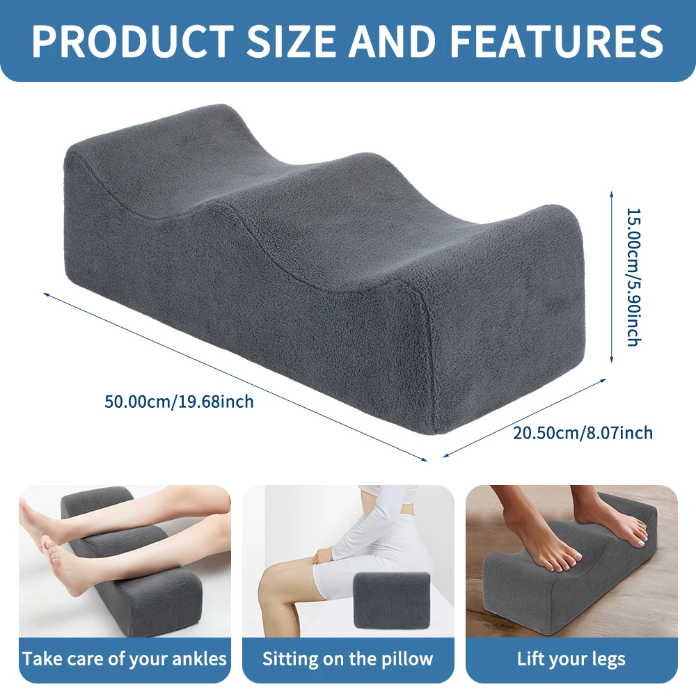 Leg Pillows, Relief Waist Pain Leg Cushion, Sleeping Leg Raiser for Bed, Sofa, Lounge Chairs, Bottom Anti-Slip & Two Fixed Bands