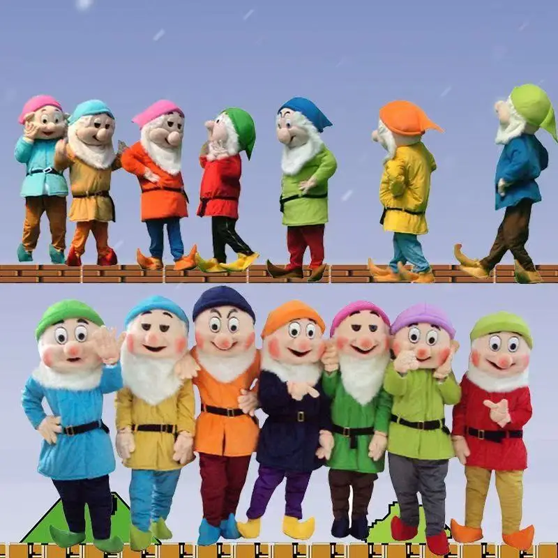 Костюм куклы-талисмана Диснея 7, персонаж мультфильма, принцесса Белоснежка, косплей для взрослых, карнавальная вечеринка, забавная одежда