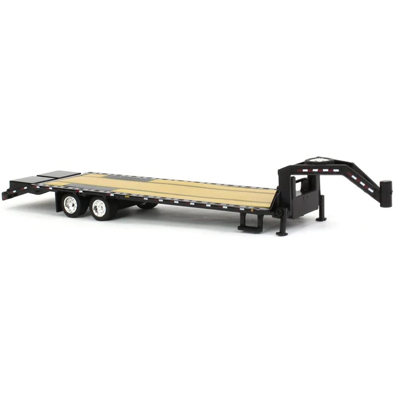 Greenlight 1:64 Gooseneck Trailer-black with Red and White Eye-catching Stripes Series Diecast Model Alloy Car Child Gift