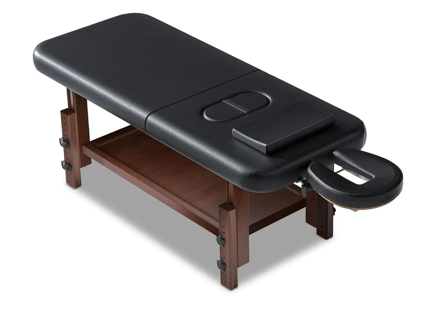 

80"x32" Wooden Massage Table 4" Memory Foam Adjustable Height PU Leather Shelf Spa Therapy, Customized