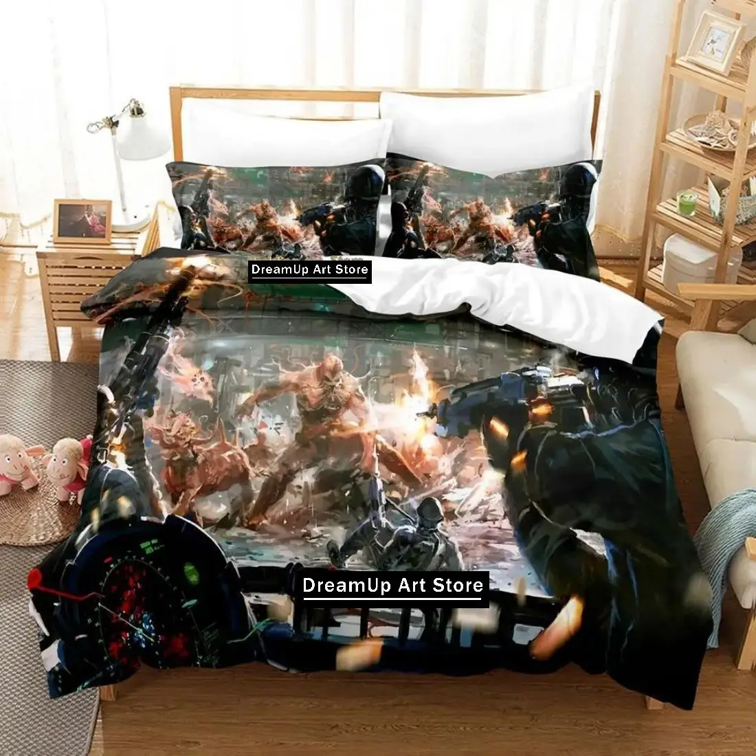 3D Print Sci-Fi Science fiction Battle Bedding Set Boys Girls Twin Queen Full Size Duvet Cover Pillowcase Bed Adult Bedroom