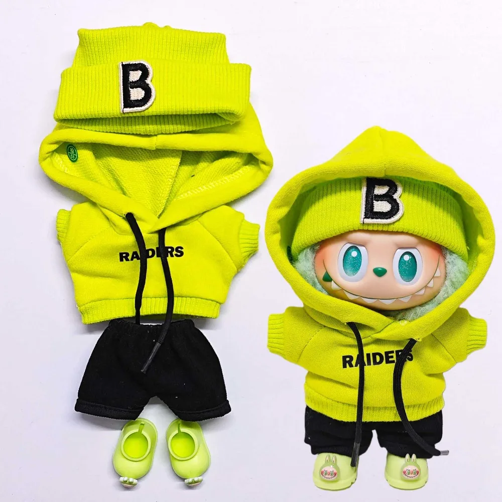 

Только детская одежда] Зимний комплект одежды для Лабубу 17 см: худи и лыжный костюм, одежда для Лабубу третьего поколения