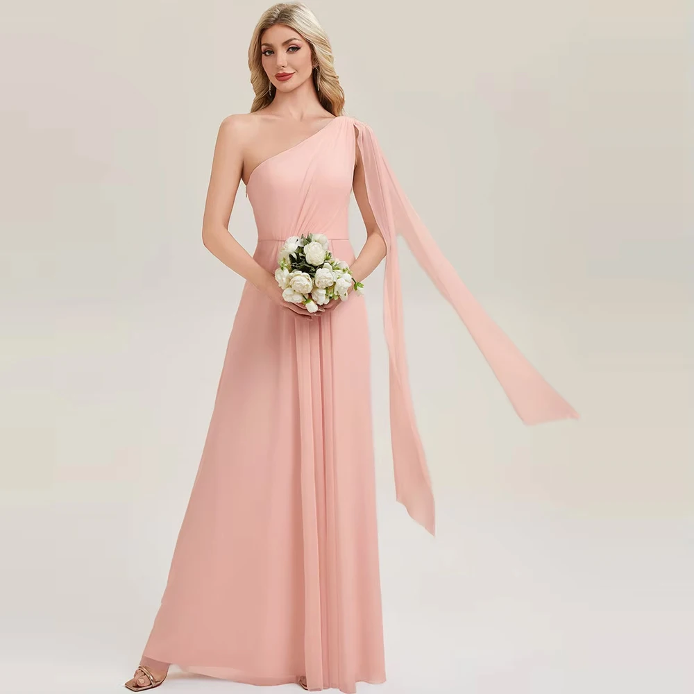 BAZIIINGAAA Party Dress Sleeveless Asymmetrical A-Line High Stretch Floor Length Bridesmaid Dresses Evening Dresses