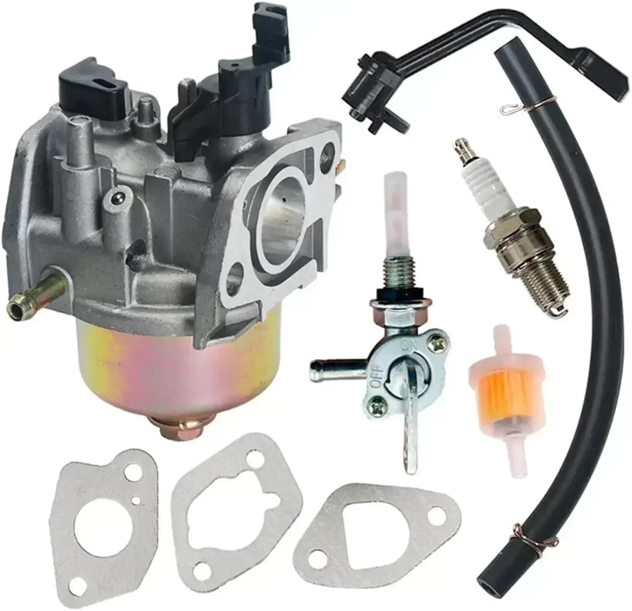 Carburetor for Champion Power Equipment 3500 4000 Watts Gas Generator Engine Carb with Fuel Tank Shut Off Valve Spark Plug Kit