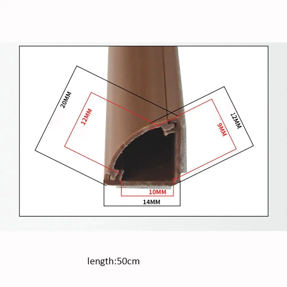 Triangle Slot Floor Cord Cover Self-Adhesive Cord Protector Extension Wiring Duct Protector Electric Wire Slot Cable Concealer