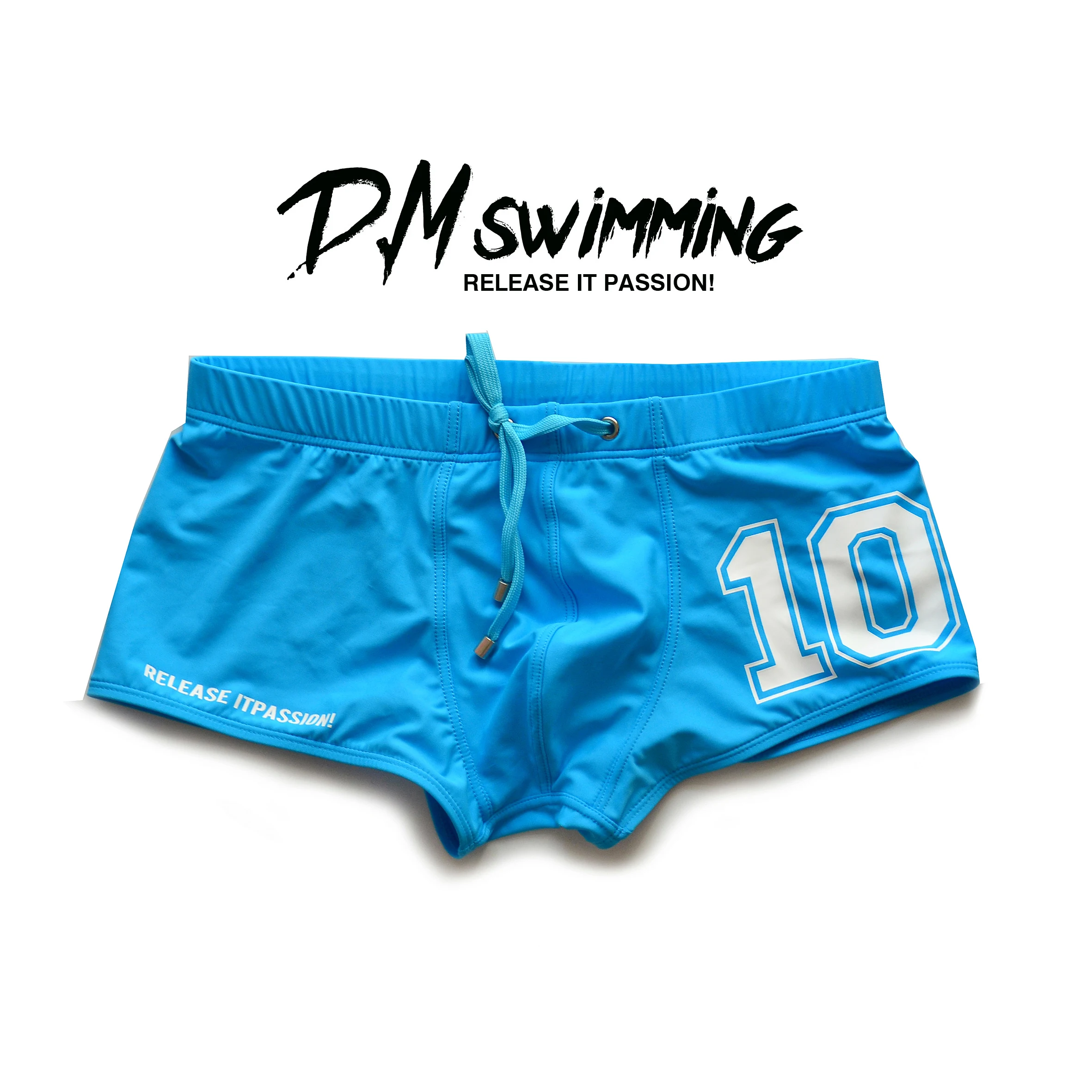 Men's Underwear Men's Swimming Trunks Low Waist Boxers 10 Number Letter Print Surf Beach Swimming Youth Sports