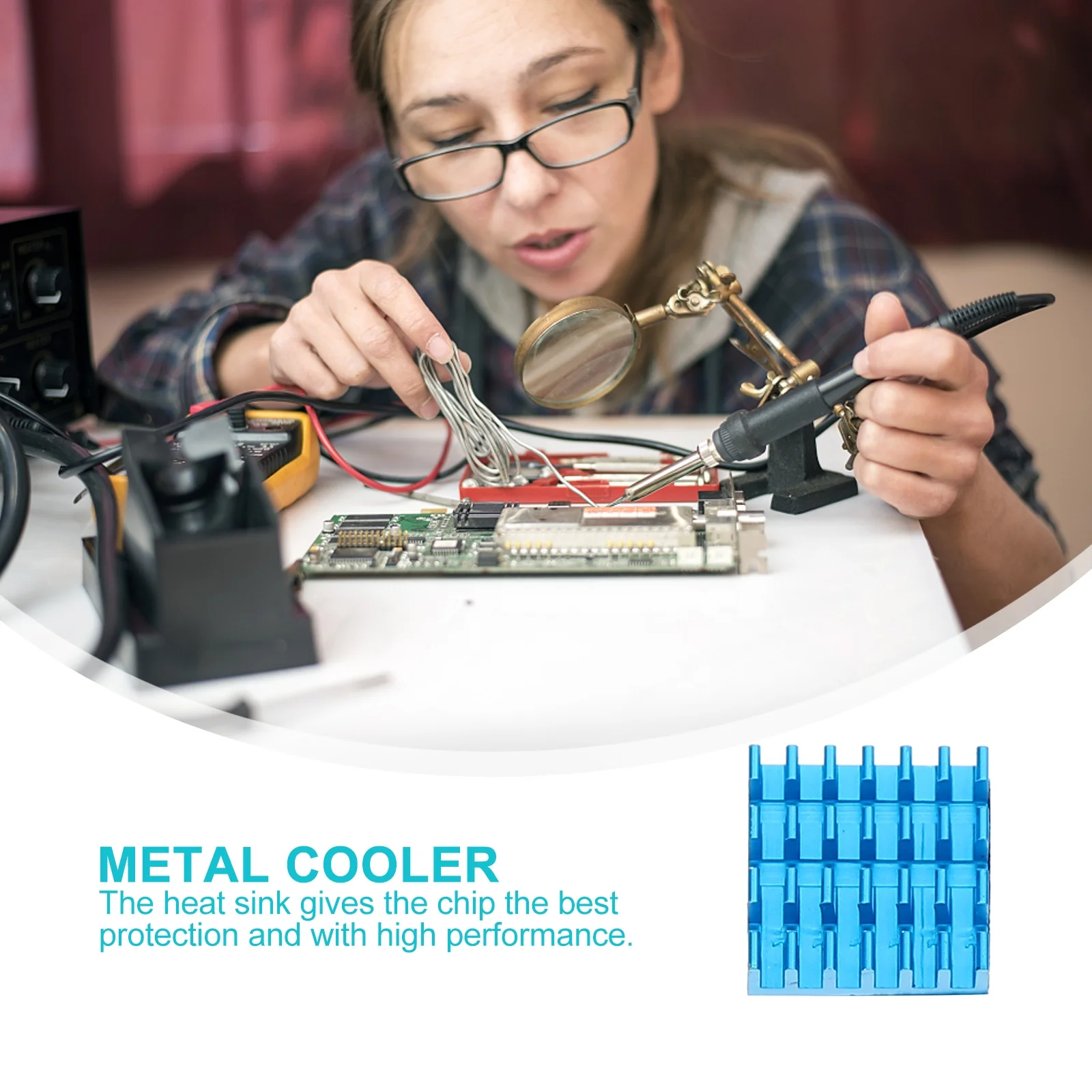 6 قطعة بالوعة الحرارة للوحة الأم الألومنيوم برودة زعنفة Ic رقاقة المبرد عالية الأداء التبريد 4B الجهد المنظم