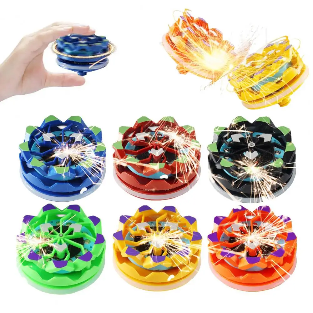 Fidget Gyroscope Toy Spark Spinning Top for Stress Relief Decompression Portable Light-up Gyro Toy for Kids Teens Adults Unique