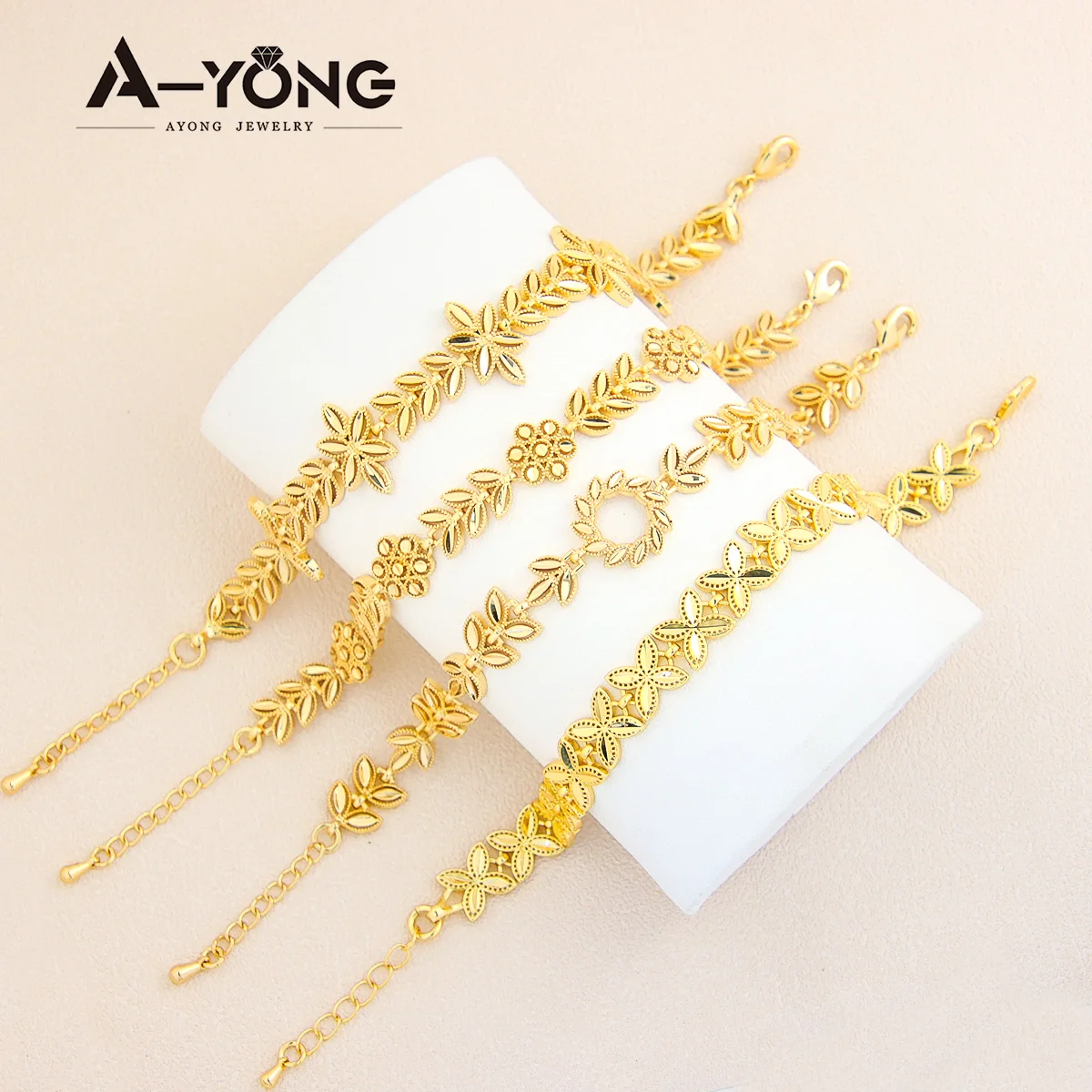 

AYONG Arab Elegant Charm Bracelet 18k Copper Gold Plated Dubai Tassel Bangles for Women Wedding Party Birthday Jewelry Gifts