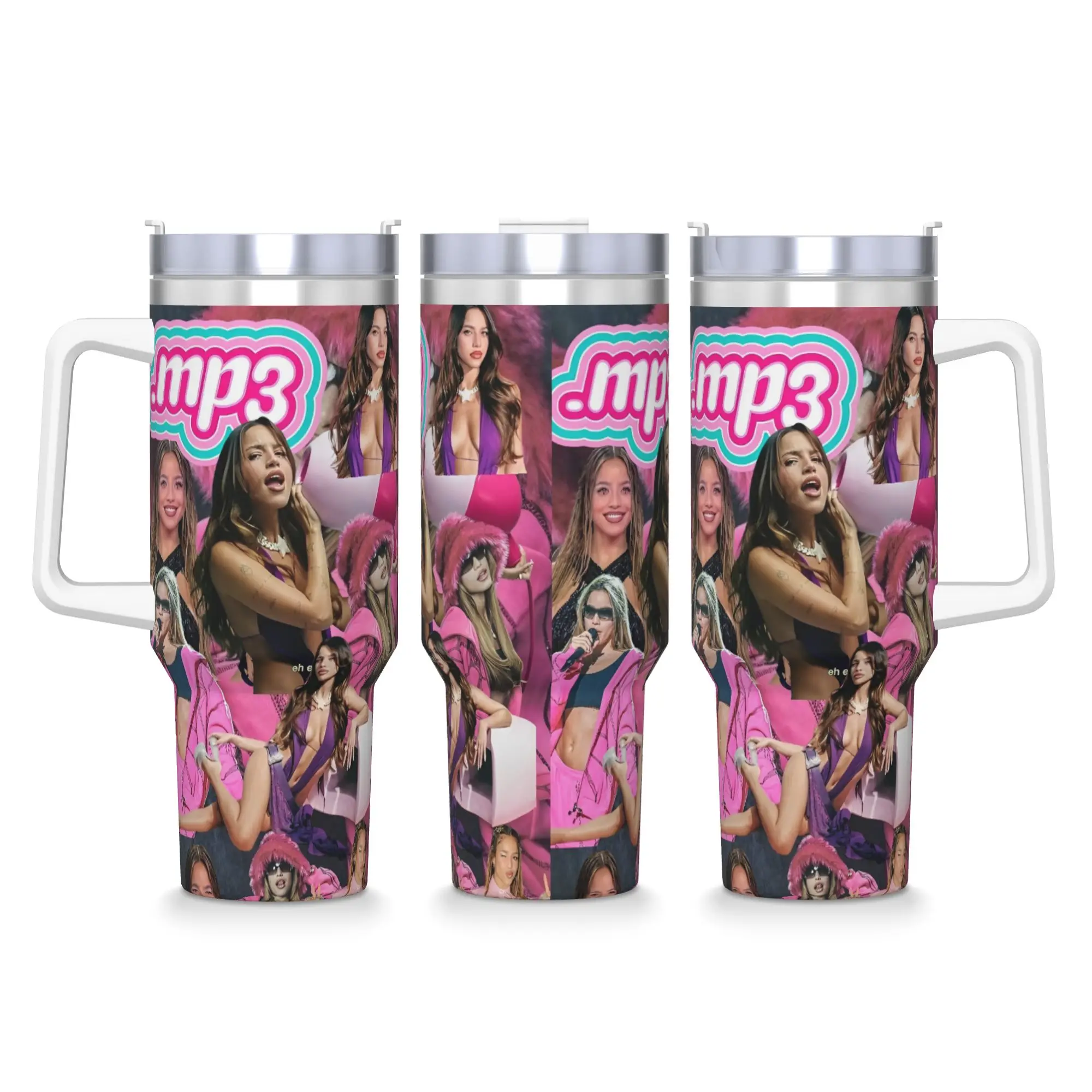 Singer Emilia Mernes MP3 Tour Tumbler  Cold and Hot Water Bottle Portable Stainless Steel Coffee Mug Custom Driving Mugs Cup