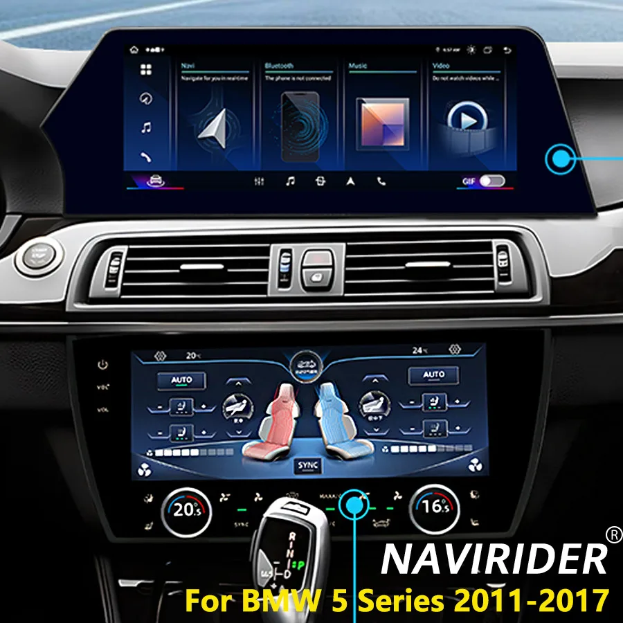 For BMW 5 Series 2011-2017 HD AC Panel Board Climate Control 10.25 inch LCD Large Touch Screen 2025 Upgrade Air Condition
