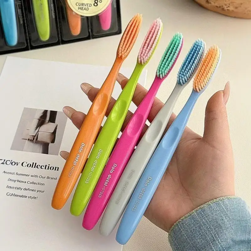 Adult Toothbrush Heads 5 PCS Soft Bristle Extended Widened Individual Pack for Effective Plaque Removal Oral Care