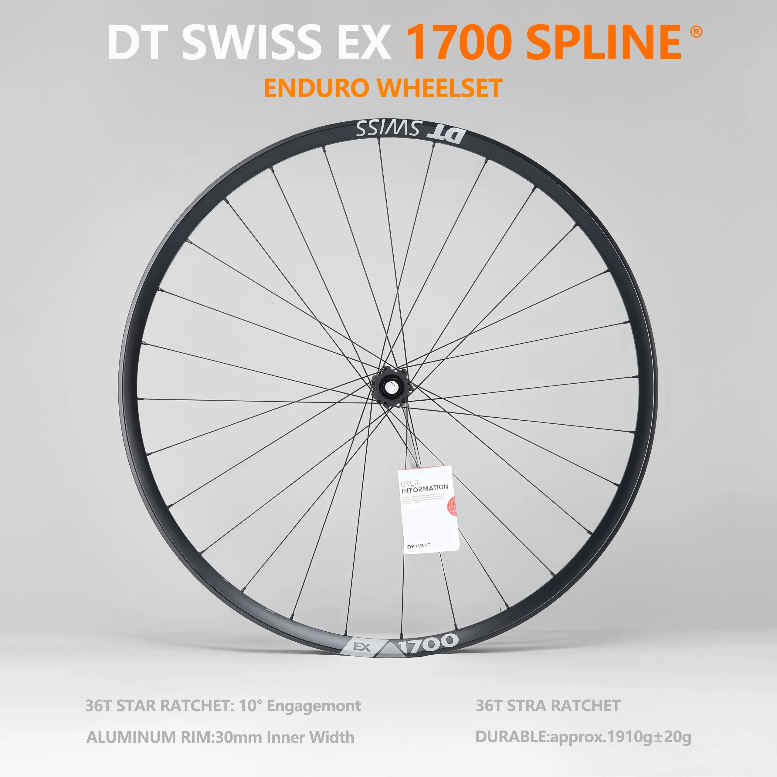 EX1700 36T Ratchet MTB Wheelset 27.5 29 Inch 30mm Inner Width Tubeless Ready Boost 15x110 12x148mm for Enduro All Mountain Trail