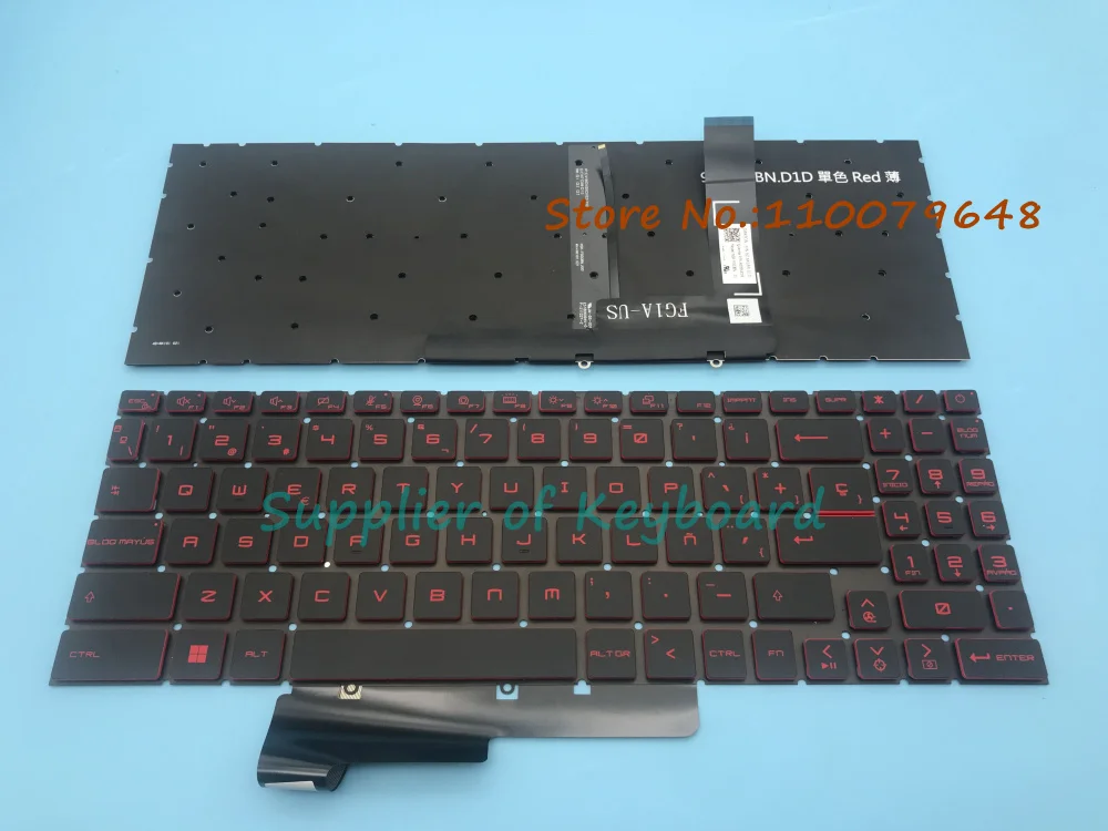 NEW Russian/English/Spanish Keyboard For MSI GF66 GF76 11SC 11UC 11UD 11UE 11UG 12UD GL66 11UCK 12UEK MS-1581 Laptop Red Backlit