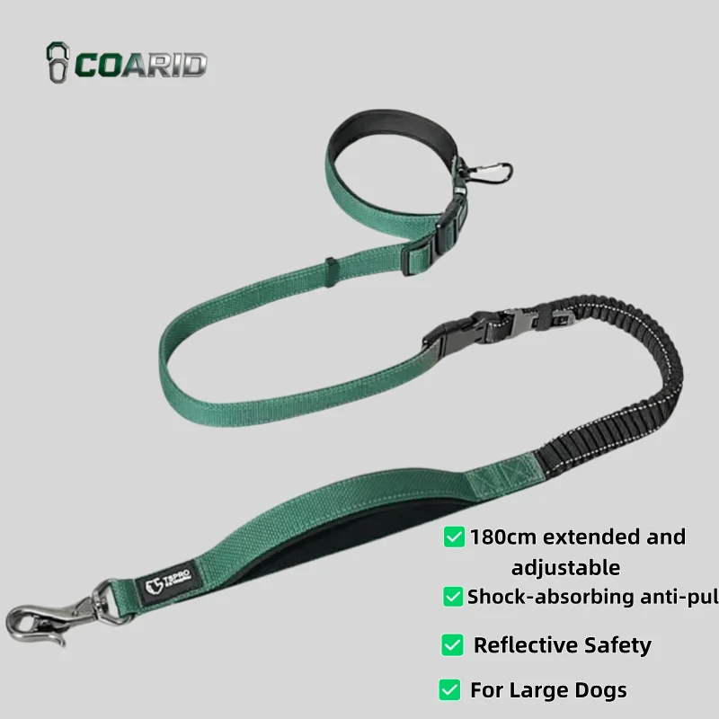 

2.5cm Wide Heavy Duty Dog Leash 180cm Adjustable Anti-Pull Reflective Walking Lead for Medium Large Dogs