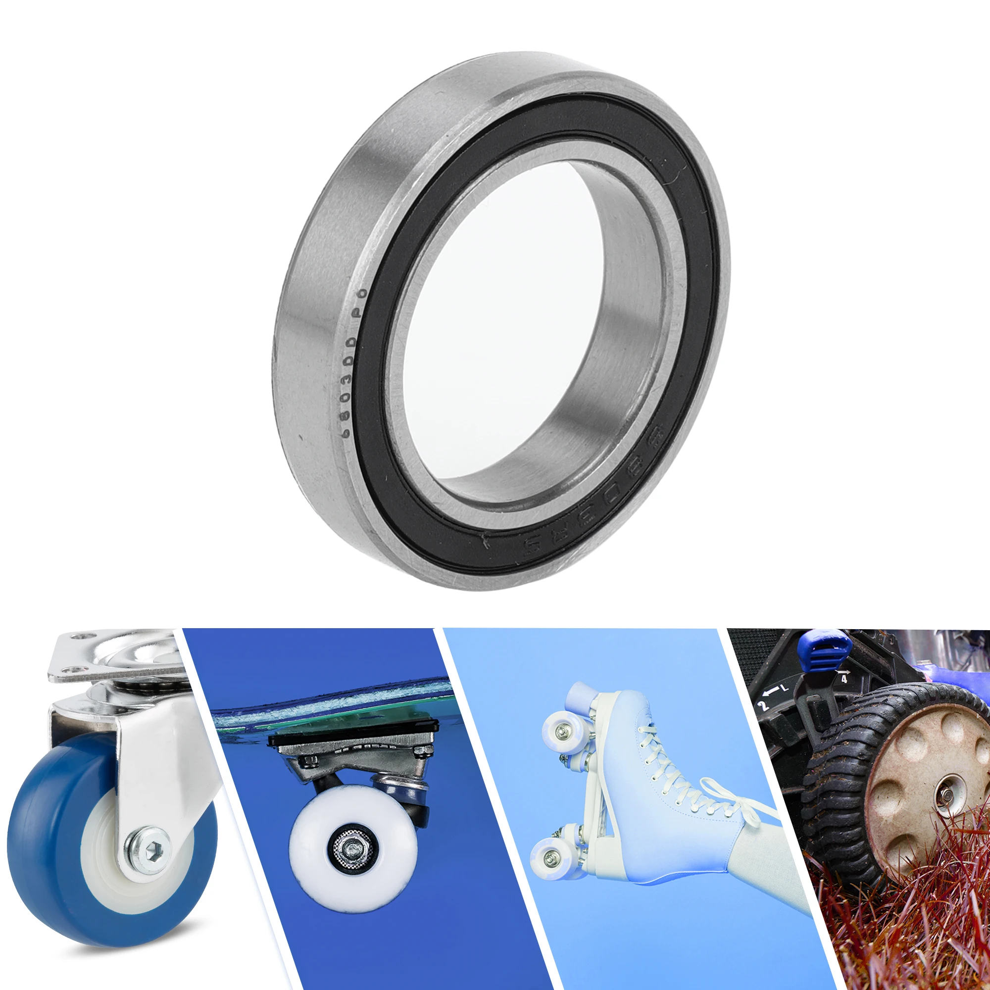 Motoforti 6803DD Deep Groove Ball Bearings P0 17x26x5mm Lubricated Bearings Double Rubber Seal Scooter Skateboard Wheel