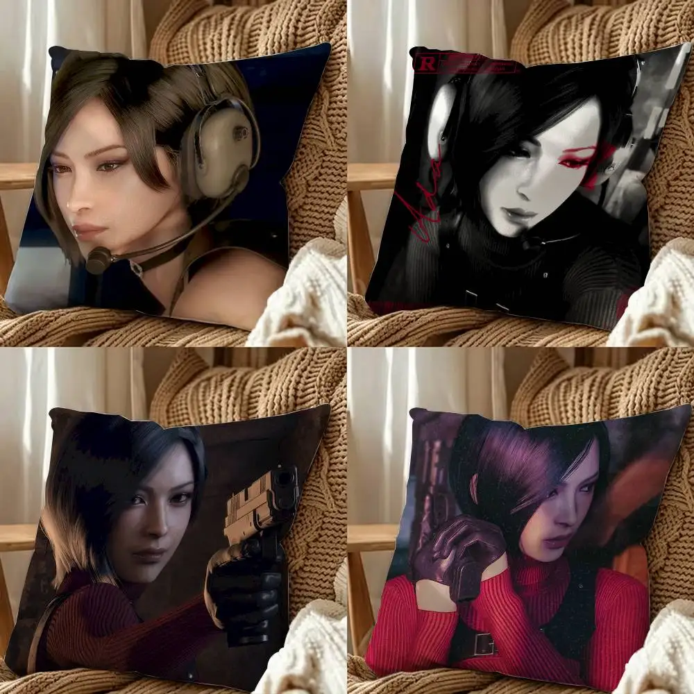R-Resident E-Evil A-Ada Wong Anime Square Double-Sided Printed Pillow Case Sofa Cushion Cover Bedroom Bedside Decor