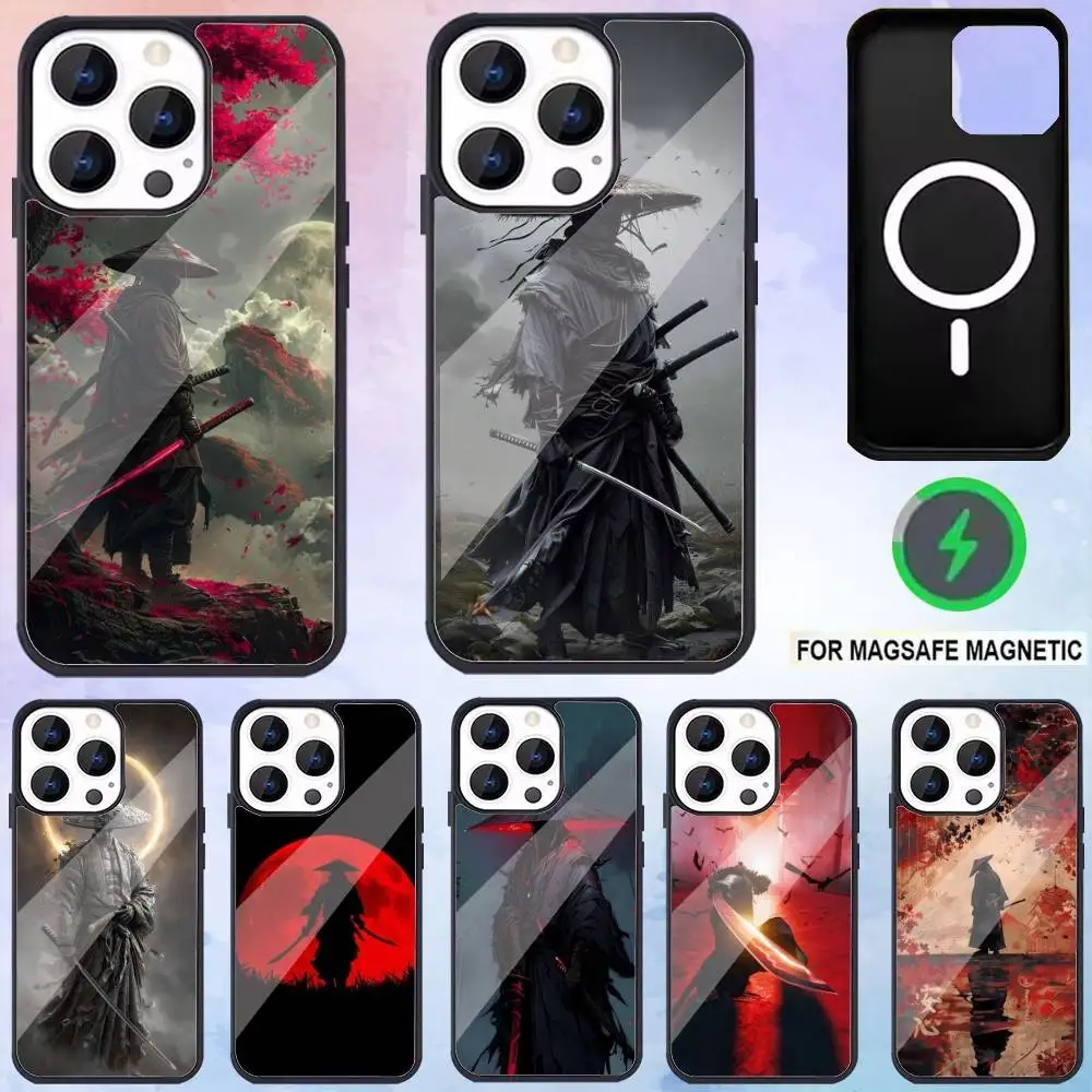 

Japanese Bushido Samurai Phone Case For iPhone17,16,15,14,13,12,11 Plus,Pro Max Magnetic For Magsafe Wireless Charging
