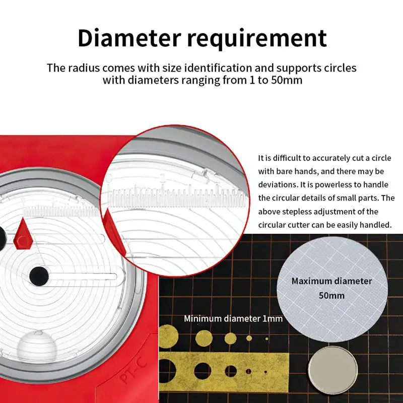 PT-C zintegrowany nóż okrągły z regulacją ciśnienia okrągły nóż do dziennika zdjęcie wycinarka do kół dla modelu Hobby narzędzie rzemieślnicze