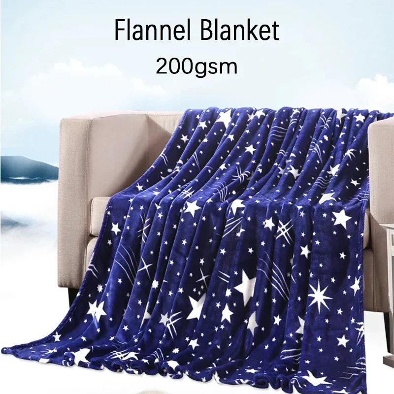 Bright Star Bedspread Starry Sky Blanket High Density Super Soft Flannel Blanket for Sofa/Bed/Car Portable Plaids Dropshipping