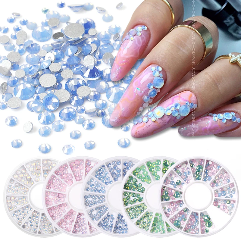 3D Crystal Nails Art Rhinestone Glitter Small Irregular Beads Flatback Glass Nail Art Decoration Stone In Wheel DIY Tips