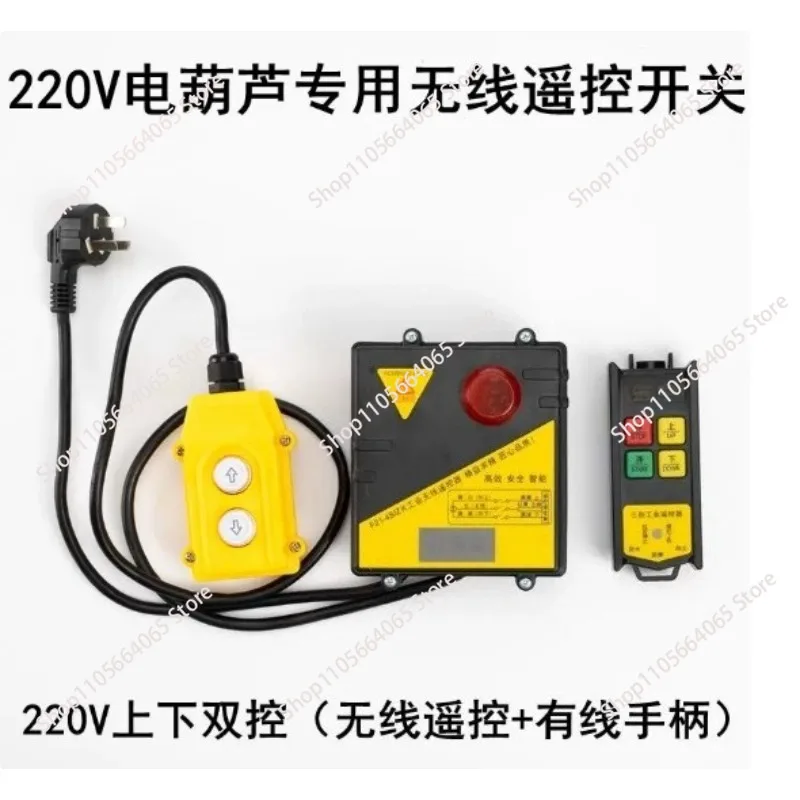 Mini Electric Hoist YTK-V2S 220V with Wireless Remote Control Electric Winch for Garage Warehouse Lifting