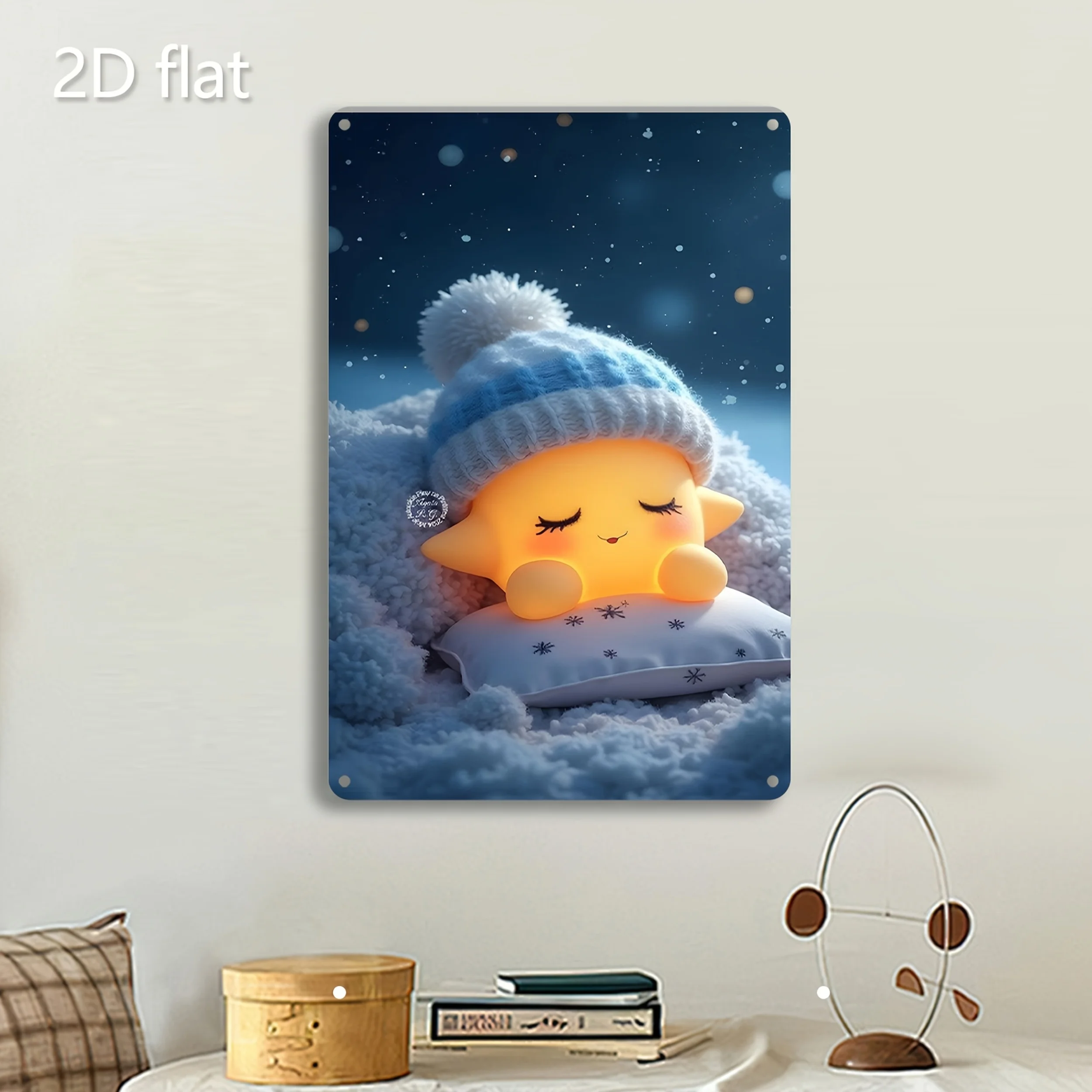 مسطح ثنائي الأبعاد، قطعة واحدة، مسطح ثنائي الأبعاد، صورة صفيح، نجمة لطيفة، ديكور معلق على الحائط، محفور مسبقًا، فن حديدي مقاوم للطقس، غرفة ديسمبر