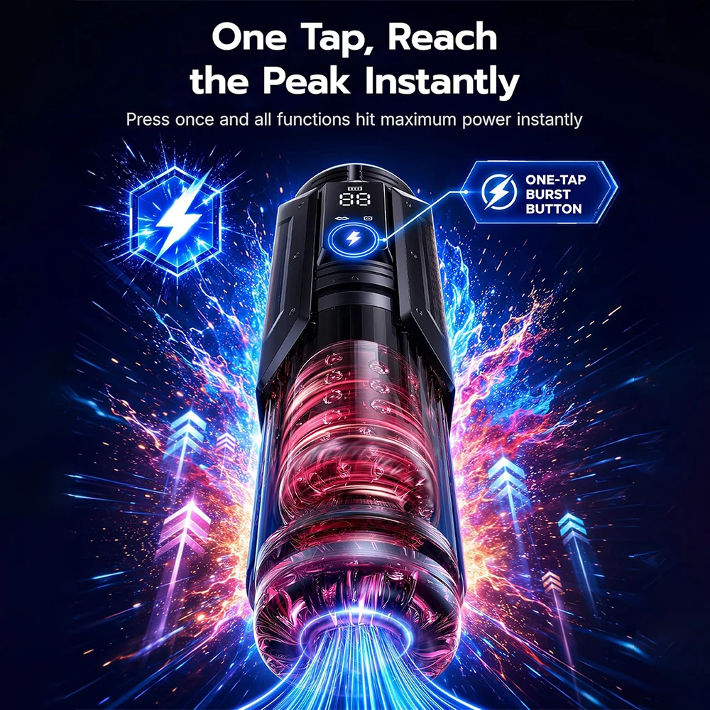 Automatic with Bracket Thrusting Male Masturbator Blowjob Vibration Masturbation Cup Vagina Massage Pussy Sex Toys Adult for Men view 5