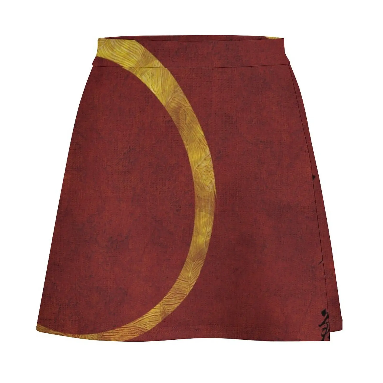 Gold Enso with Japanese writing for the 5 natural elements Mini Skirt women's skirt 2026 trend dress Mini Skirt
