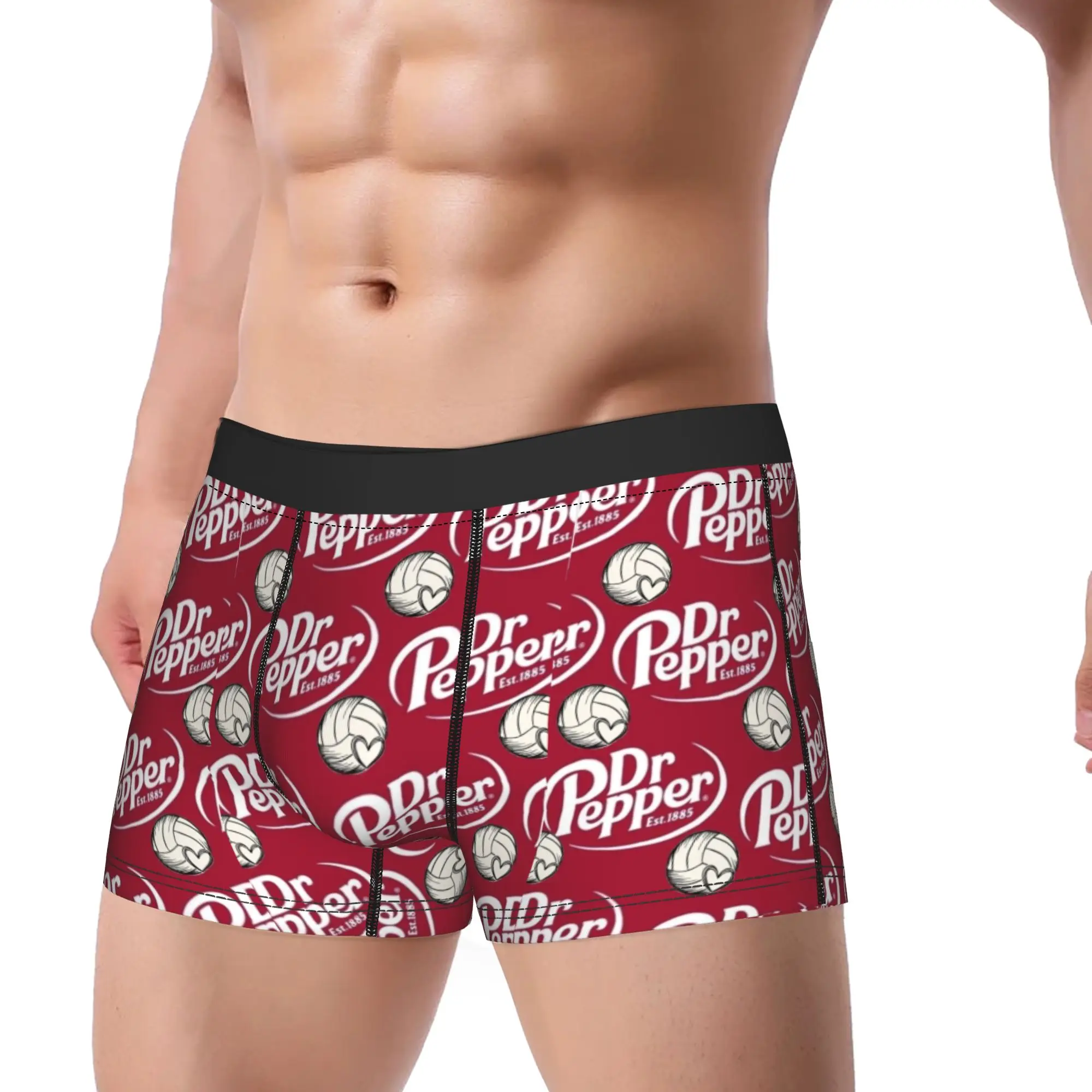 dDr Pepper Volleyball Pattern  dDr Pepper Underpants Breathbale Panties Male Underwear Comfortable Shorts Boxer Briefs