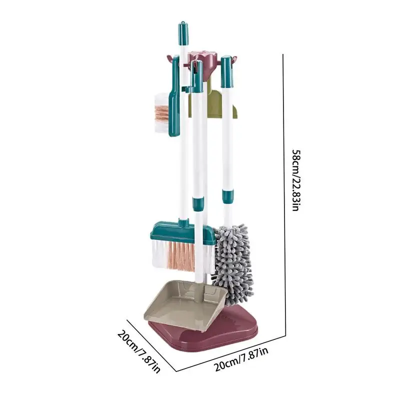 Crianças conjunto de limpeza limpeza do agregado familiar fingir jogar conjunto brinquedos de limpeza presente para crianças incluem vassoura mop espanador pá escovas pano