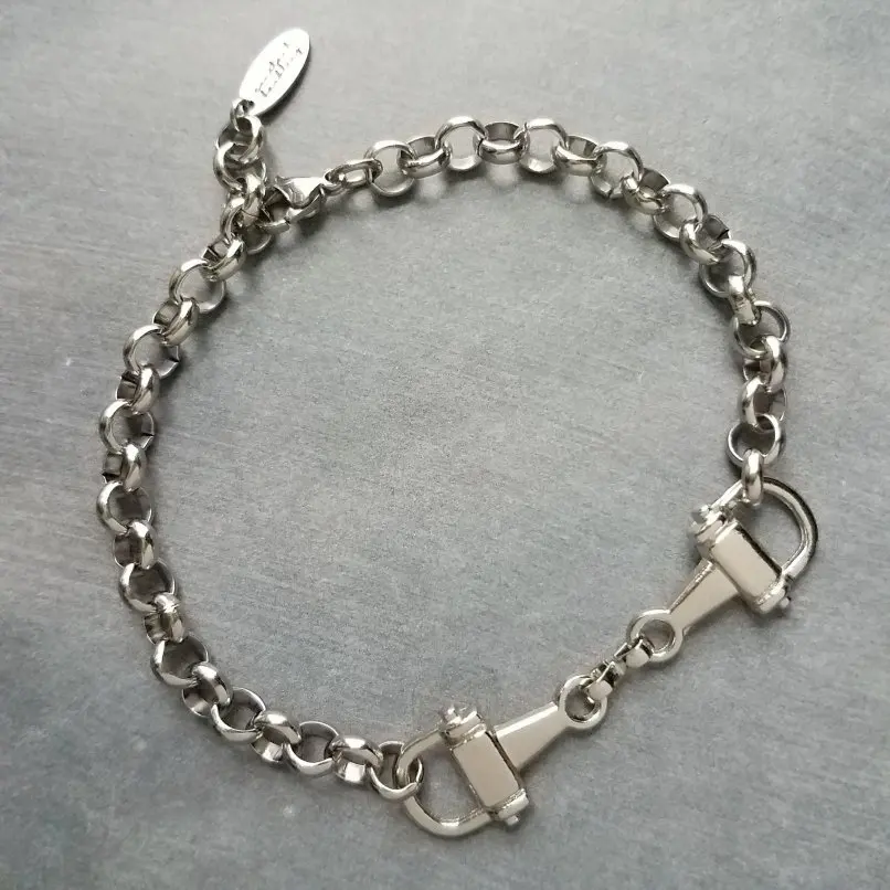 5pcs Horseneck Buckle Bracelet Equestrian Stirrup Jewelry Snaffle English Riding Horsebit Snafflebit Charm Bracelet