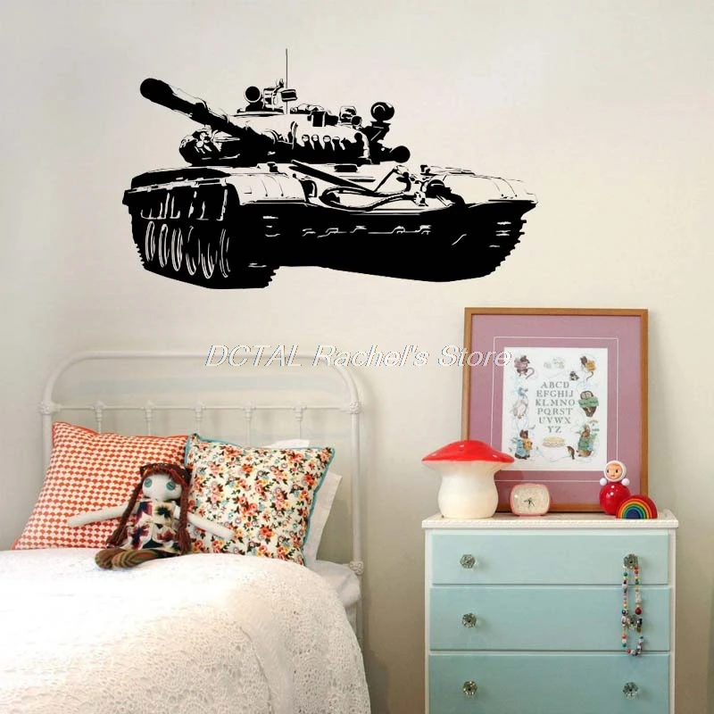 

T72 Tank Wall Sticker Russian Decal Army Military Weapon Army Vinyl Sticker House Murals For Kids Room Decoration