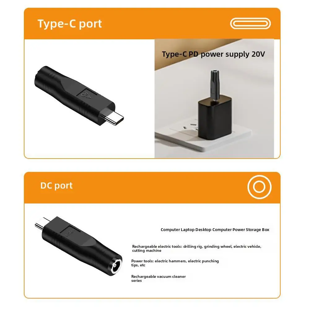 Type-c Male Input To Female Output PD100w Adapter For Starlink Mini Plug And Play For Starlink Mini Cable Replacement Head D5A8