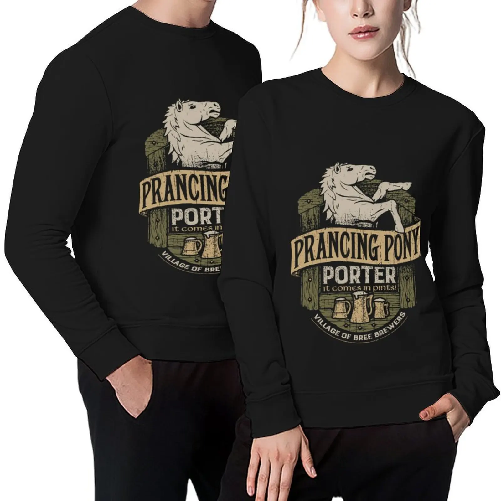 

Prancing Pony Brewery Design Pullover men's coat korean clothes autumn japanese style men's sweatshirts