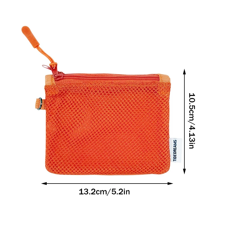 New Travel Makeup Storage Bags Mesh Coin Purse Simple Portable Mini Bag Multi-purpose Square Bag Double-layer Zipper Card Holder