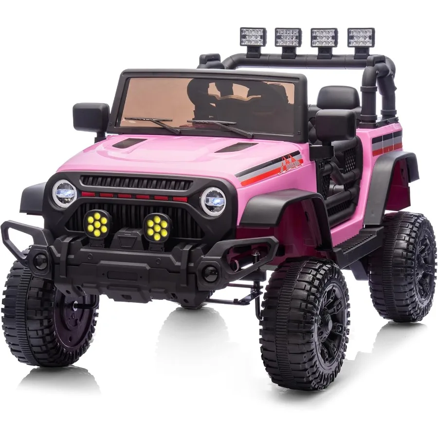 12-V-Fahrt auf dem Auto, LKW, Elektrofahrzeuge, Auto-Fahrt auf Spielzeug für Kleinkinder mit Fernbedienung – Hellrosa