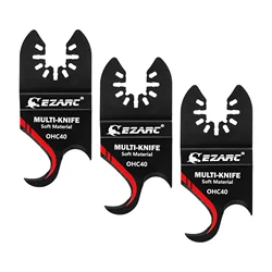 EZARC lama per coltello a gancio multiuso oscillante, lame per seghe Multitool da 3 pezzi per il taglio di materiali morbidi scandole per tetti, moquette in PVC