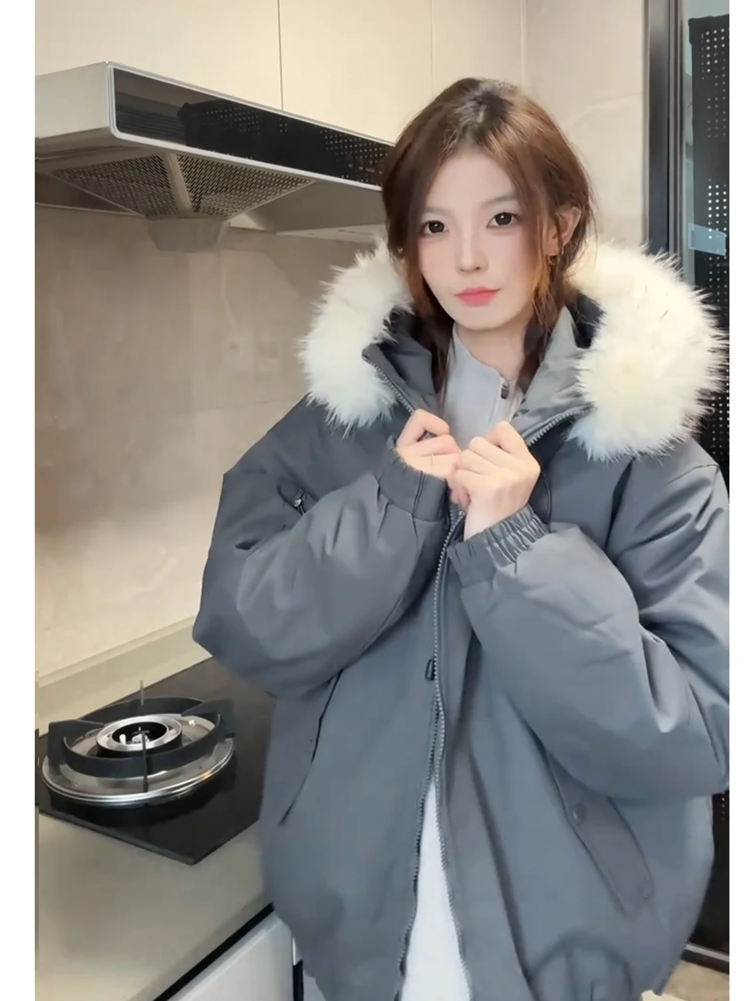 

Утепленная парка из хлопка с большим меховым воротником для мужчин и женщин, зимняя морозостойкая рабочая куртка с капюшоном