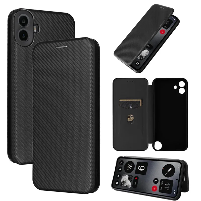 

For Nothing CMF Phone 1 Cover Luxury Carbon Fiber Skin Magnetic Adsorption Full Case For Nothing CMF Phone 1 Phone Bags