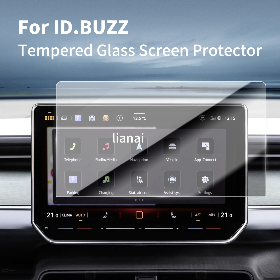 

Защитная пленка для экрана Carplay, защитная пленка из закаленного стекла, навигатор, автомобильные наклейки, аксессуары для 24 VW ID.BUZZ