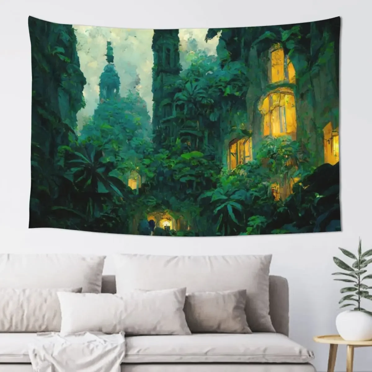 

Overgrown Paradise Tapestry Home Decor Aesthetic Wall Decoration Room Decoration Aesthetic Aesthetic Room Decor Tapestry