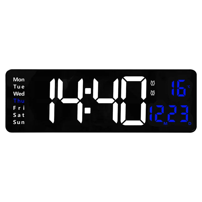 

16-Inch LED Digital Display Wall Clock Temperature And Humidity Display European Wall Clock Timer Countdown Timer-AT64