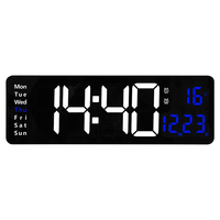 16-Inch LED Digital Display Wall Clock Temperature And Humidity Display European Wall Clock Timer Countdown Timer-AT64