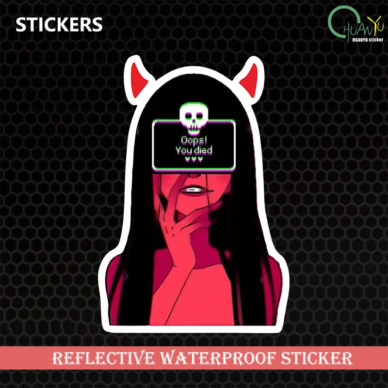 Cute little witch anime sticker car sticker car sticker car motorcycle trunk PVC waterproof reflective sticker
