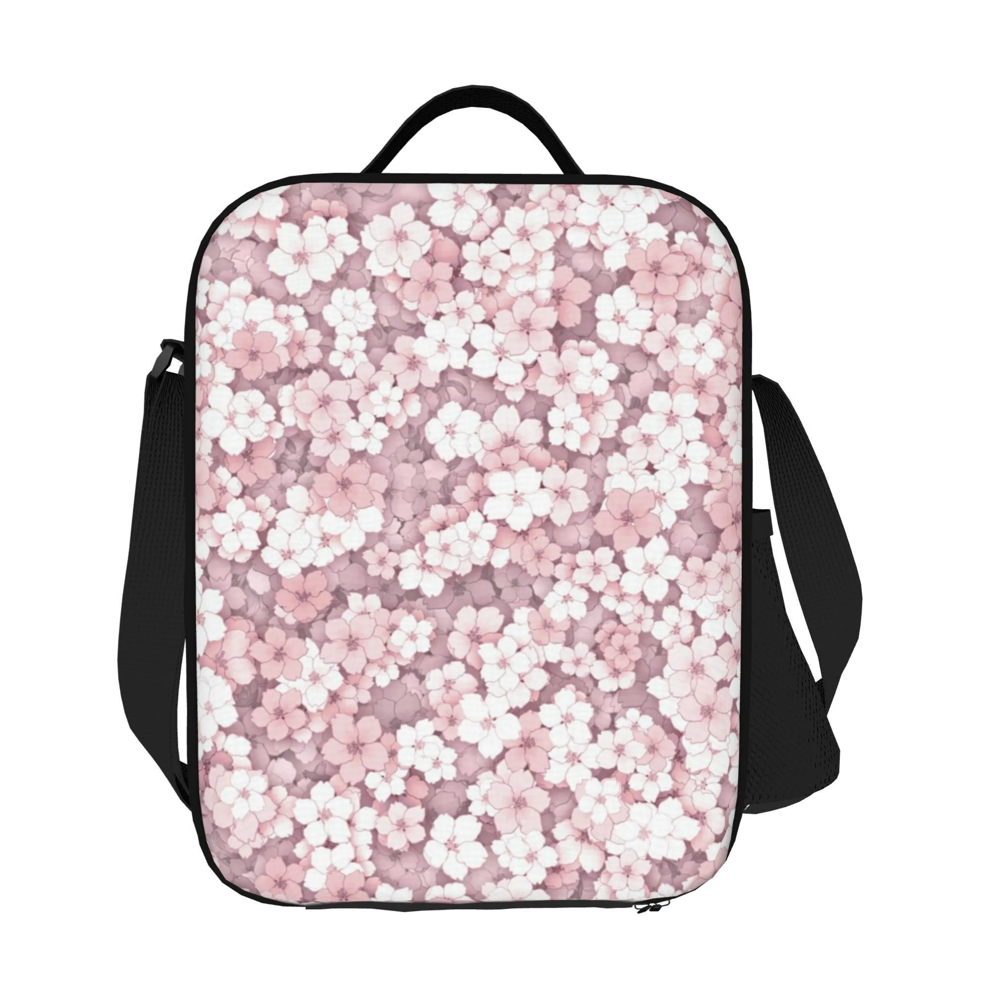 Falling Sakura Cherry Blossoms Tote Bag 600D Oxford Fabric for Office Travel Daily Use