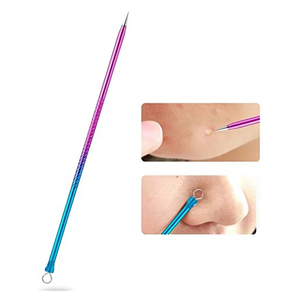 4 Stuks Acne Mee-eter Naald Comedondrukker Puistje Popper Voor Acne Comedo Smet Whitehead Zit Verwijdering, porie Behandeling Naald