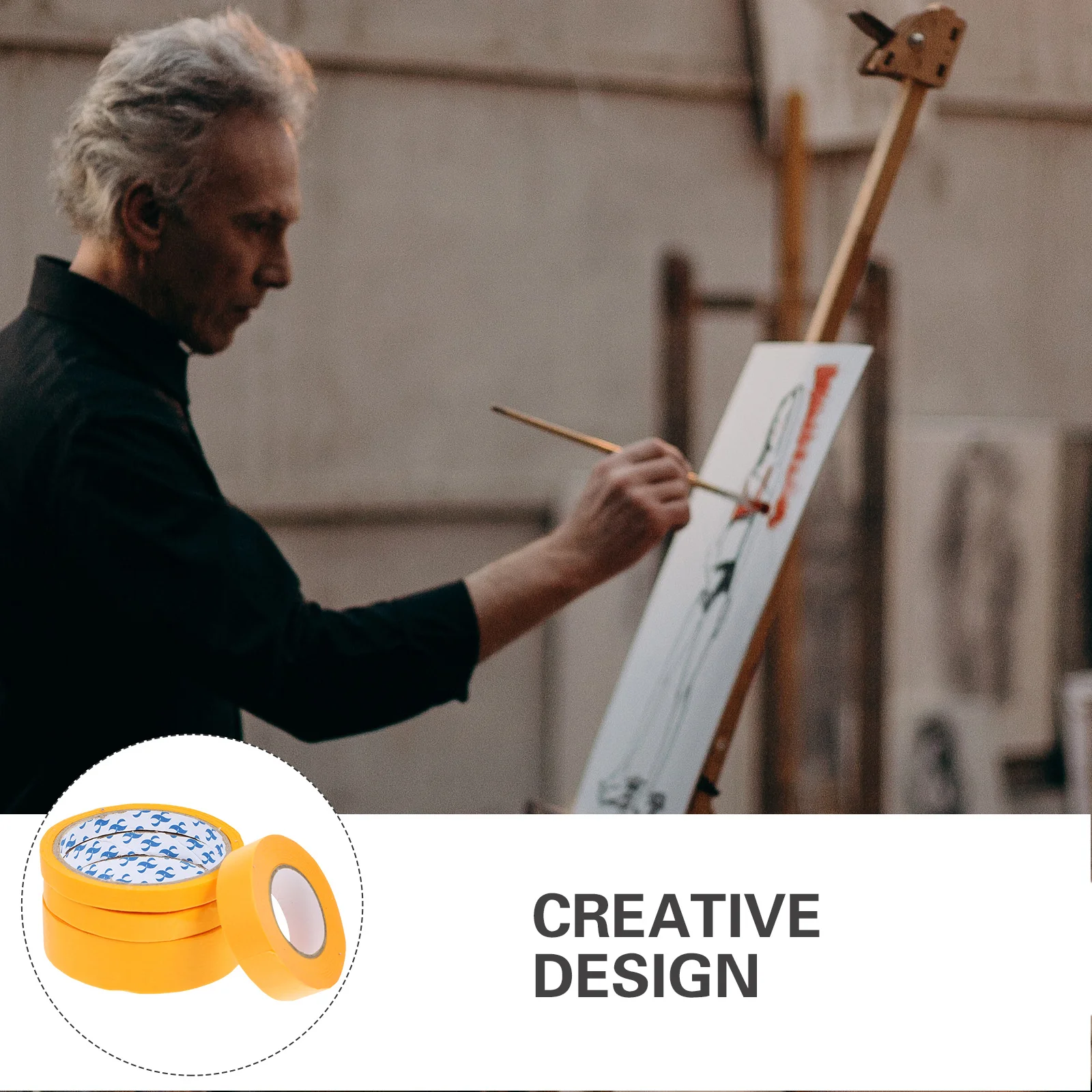 4 Rolls Masking Tapes Multi-Width Decorative Adhesive Tapes for Painting Drawing Scrapbooking Labeling Coding Projects Kids